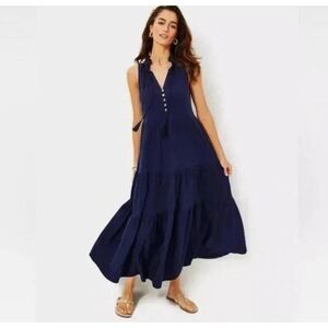 Lilly Pulitzer beloved  Malone Maxi size Medium navy blue